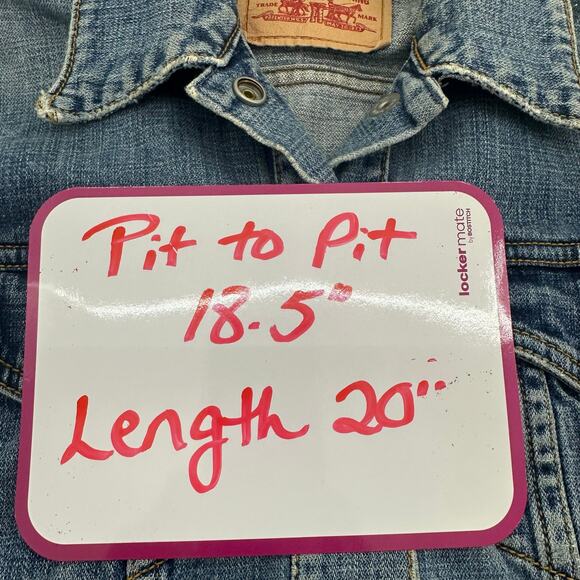 Levi Strauss & Co. Denim Jacket Womens Small Medium Blue Stretch Y2K Classiccore - Picture 4 of 8